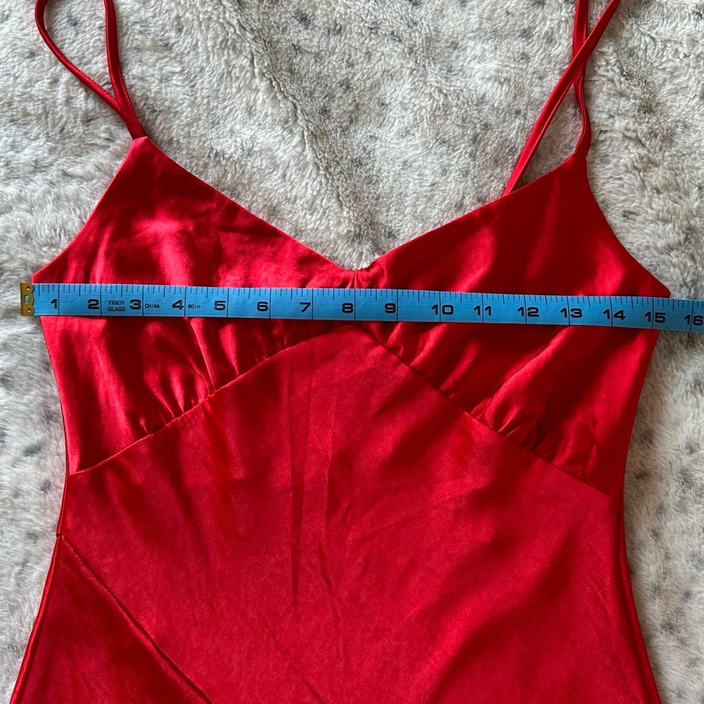 NWT Oak & Fort Red Satin Bias Cut Midi Dress XS - Picture 13 of 16